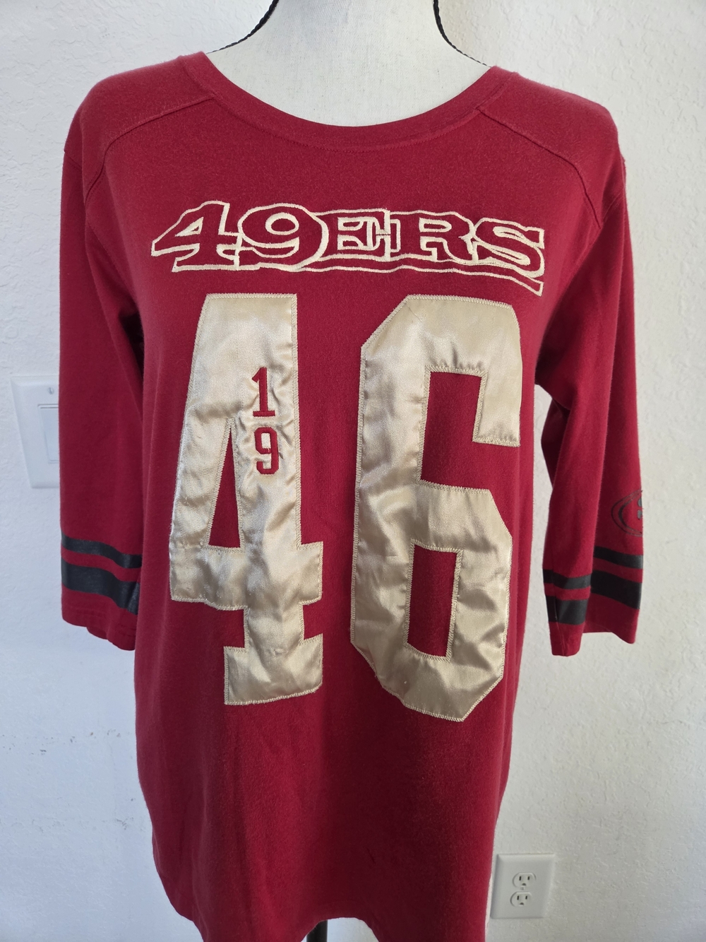 Victoria's Secret PINK NFL San Francisco 49ers Small 3/4 Sleeve Jersey Top